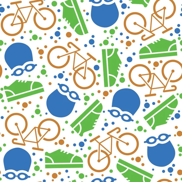 Fond Sport Été Triathlon Sans Couture — Image vectorielle