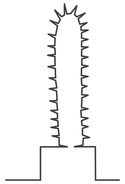 室内花卉仙人掌画在一条线上 — 图库矢量图片