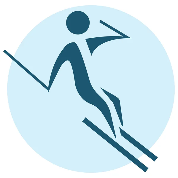 Icône Sport Hiver Icône Ski Alpin — Image vectorielle