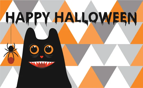 Feliz Halloween Vetor Convite Fundo —  Vetores de Stock