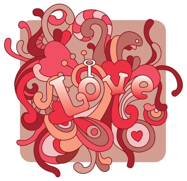 Kärlek Illustration För Alla Hjärtans Dag — Stock vektor