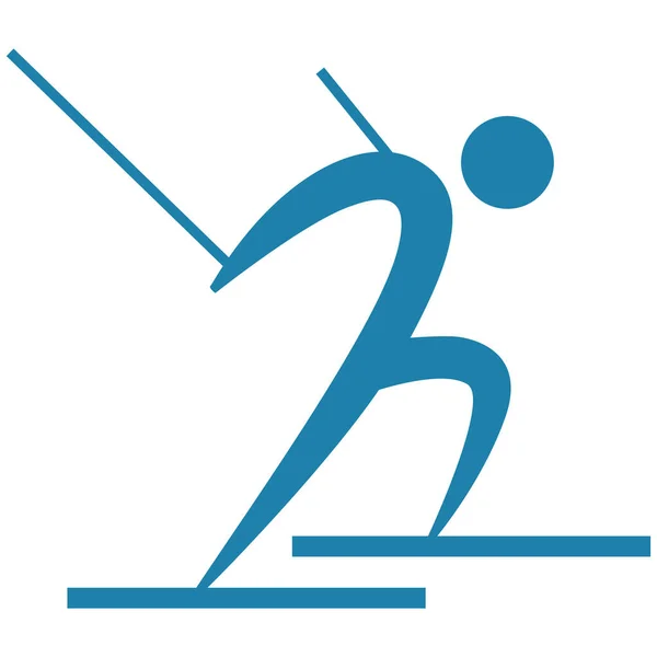 Wintersport Icoon Downhill Ski Icoon — Stockvector