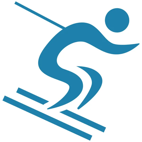 Ícone Esporte Inverno Ícone Esqui Downhill — Vetor de Stock