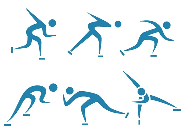 Winter Sport Icons Skating Icons Set — Stock Vector