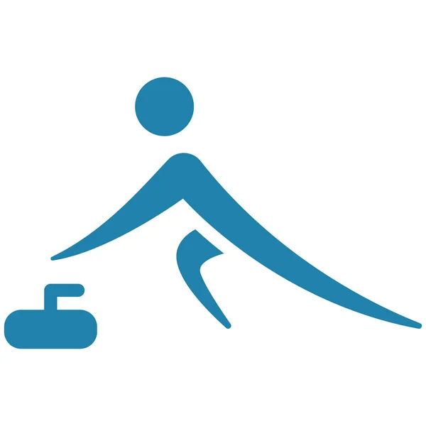 Icono Deporte Invierno Curling Icono — Vector de stock