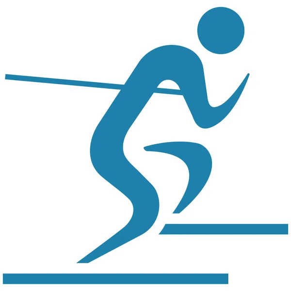 Wintersport Icoon Downhill Ski Icoon — Stockvector