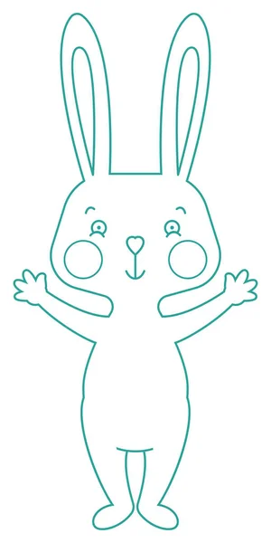 Lapin Drôle Illustration Contour — Image vectorielle