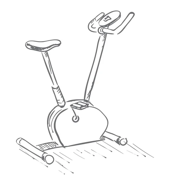 Exercise Bike Pencil Sketch Outline Illustration — Stock Vector