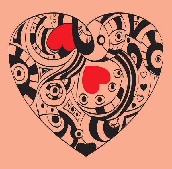 Sevgililer Günü Nün Sembolü Kalp Resmi — Stok Vektör