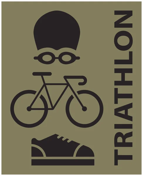 Zomer Sport Pictogrammen Triatlon Icoon — Stockvector