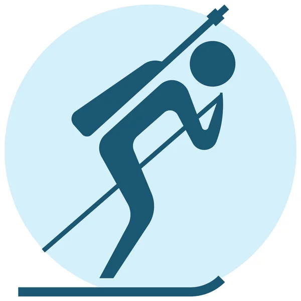 Wintersport Icoon Biathlon Icoon — Stockvector