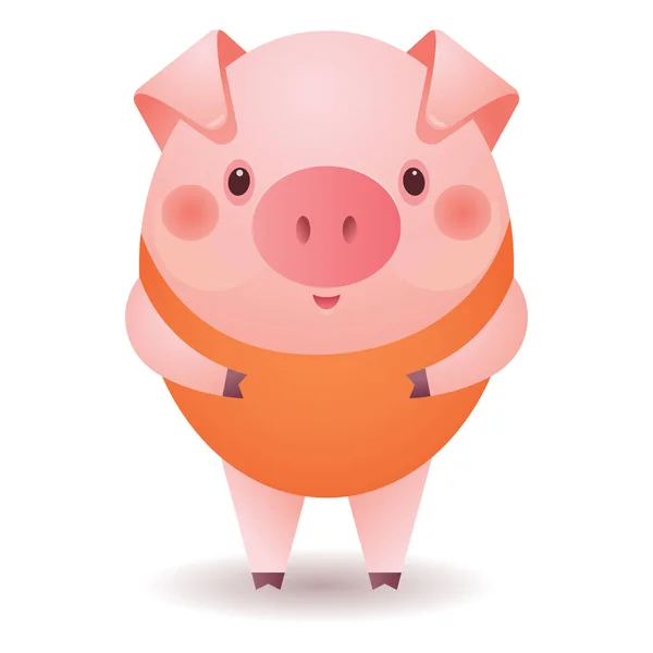 Piggy Engraçado Ilustração Cor Humor Vetorial — Vetor de Stock