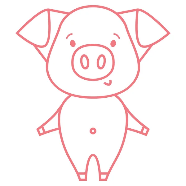 Piggy Engraçado Esboço Humor Ilustração Cor — Vetor de Stock