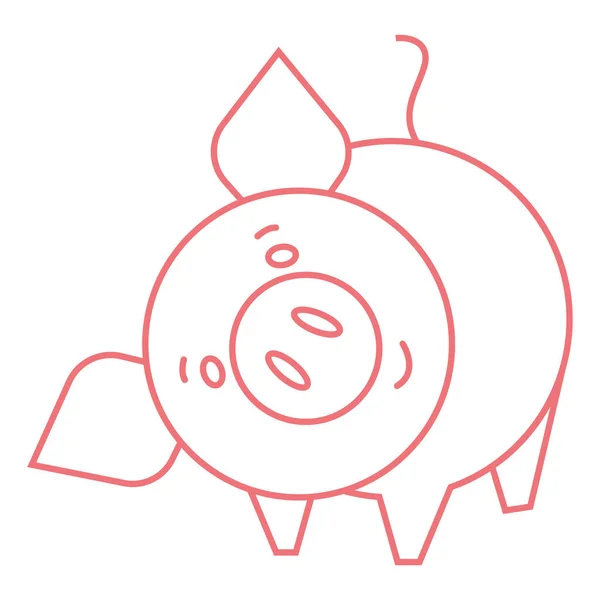 Lustiges Schweinchen Umriss Humor Farbige Illustration — Stockvektor