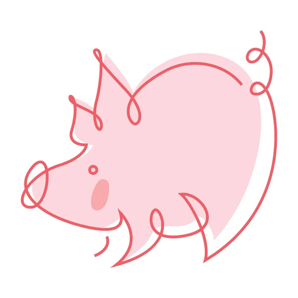 Lustiges Schweinchen Umriss Humor Farbige Illustration — Stockvektor