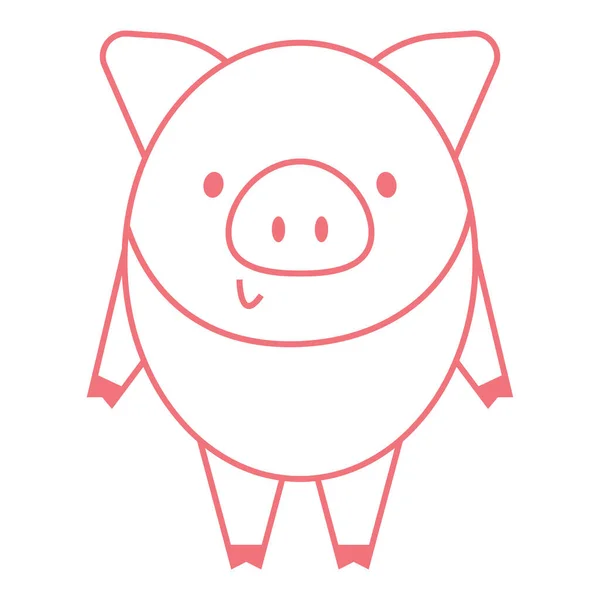 Piggy Engraçado Esboço Humor Ilustração Cor — Vetor de Stock