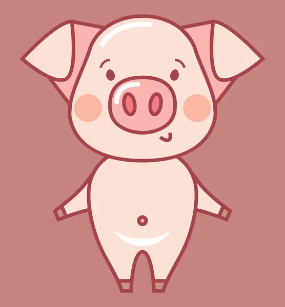 有趣的小猪 矢量幽默色彩图解 — 图库矢量图片
