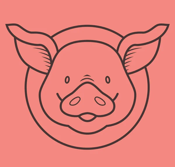 有趣的小猪 概述幽默色彩图解 — 图库矢量图片