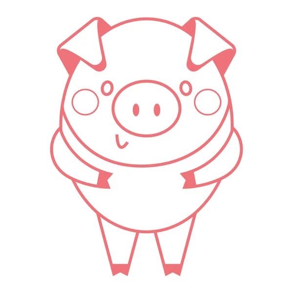 Funny Piggy Vector Humor Color Illustration — Stock Vector