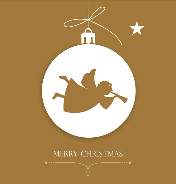 Χριστουγεννιάτικο Φόντο Μπάλα Και Άγγελο Χαιρετισμός Διανυσματικού Φόντου — Διανυσματικό Αρχείο