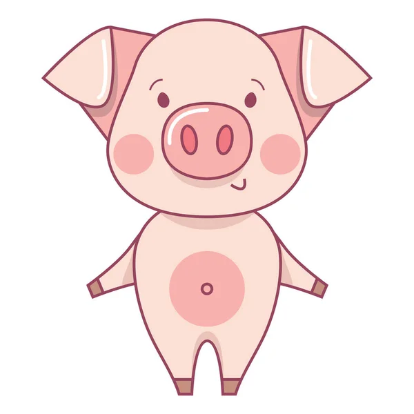 有趣的小猪 矢量幽默色彩图解 — 图库矢量图片#