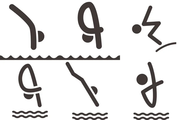 Dykning ikoner Royaltyfria Stockvektorer