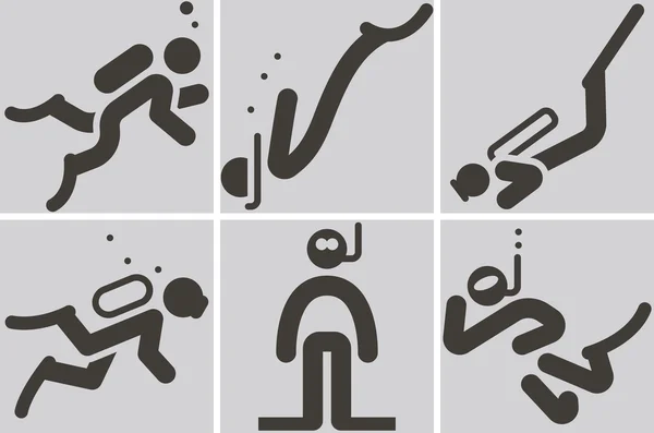 Iconos de buceo Ilustración De Stock