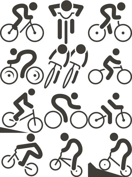 Icônes cyclistes Graphismes Vectoriels