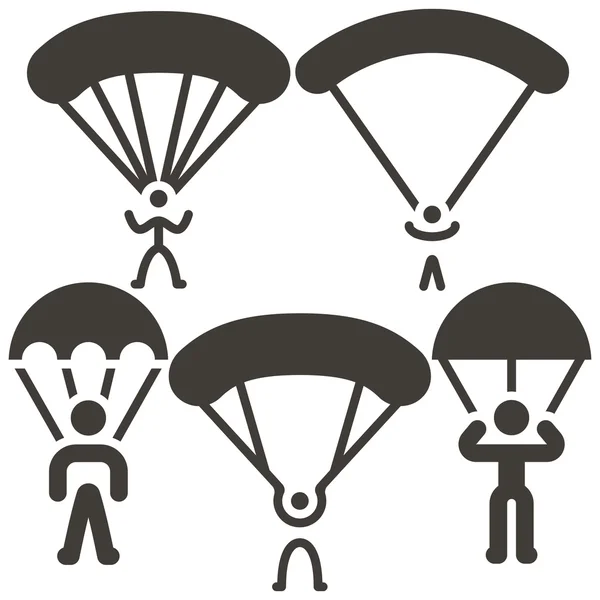Ícones esportivos de paraquedas Ilustração De Bancos De Imagens