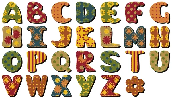 Sammelalbum-Alphabet auf weißem Hintergrund — Stockvektor