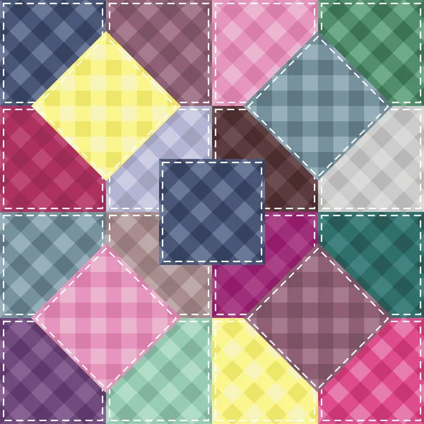 Fundo patchwork com padrões diferentes — Vetor de Stock