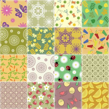 farklı desenlere sahip yama işi arkaplanı