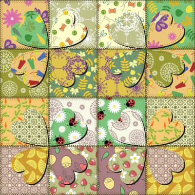 farklı desenlere sahip yama işi arkaplanı