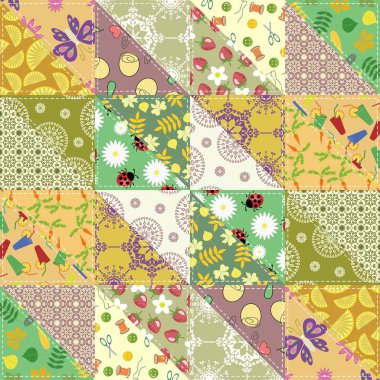 farklı desenlere sahip yama işi arkaplanı