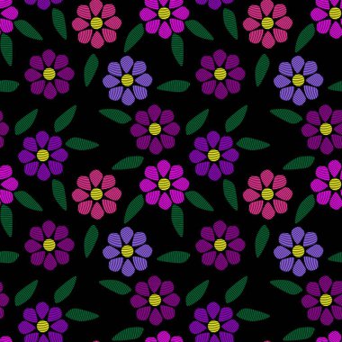 İşlemeli çiçeklerle kusursuz bir arkaplan