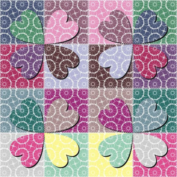 Patchwork Background Different Patterns — Stock Vector