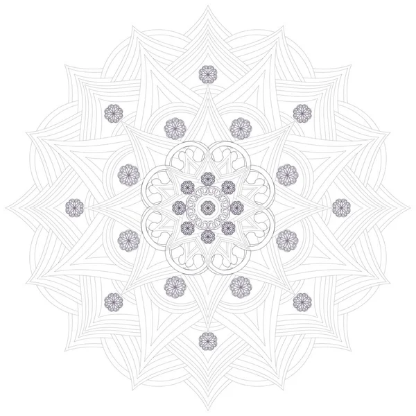 Mandala Fehér Háttérrel Színező — Stock Vector