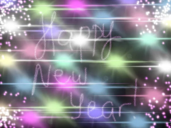 New Year Background Lights Circles Letters — Stock Photo, Image