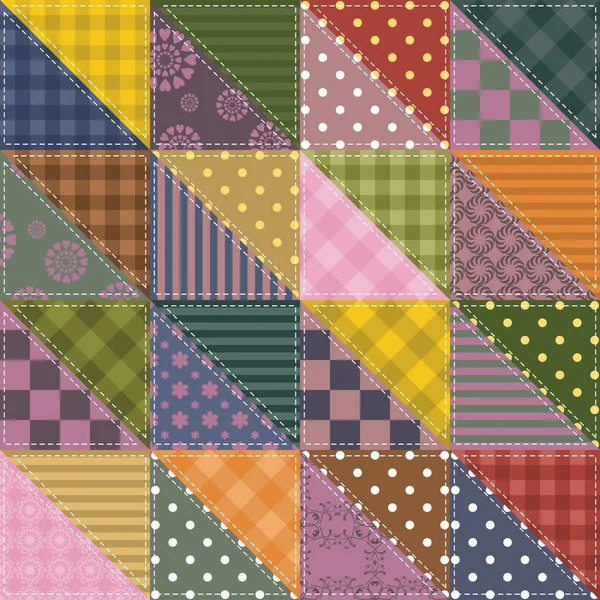 Patchwork Achtergrond Met Verschillende Patronen — Stockvector