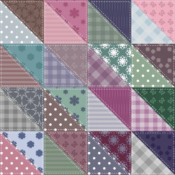 Patchwork Background Different Patterns — Stock Vector