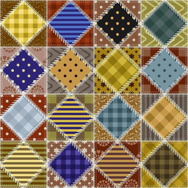 Sfondo Patchwork Con Diversi Modelli — Vettoriale Stock