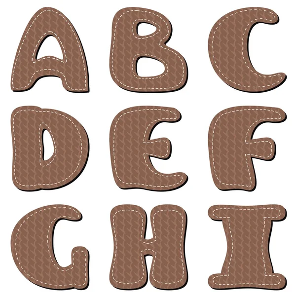 Scrapbook alphabet marron — Image vectorielle