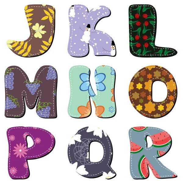 Scrapbook alphabet coloré — Image vectorielle