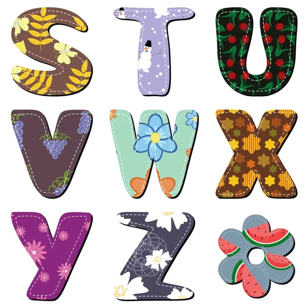 Scrapbook alphabet coloré — Image vectorielle