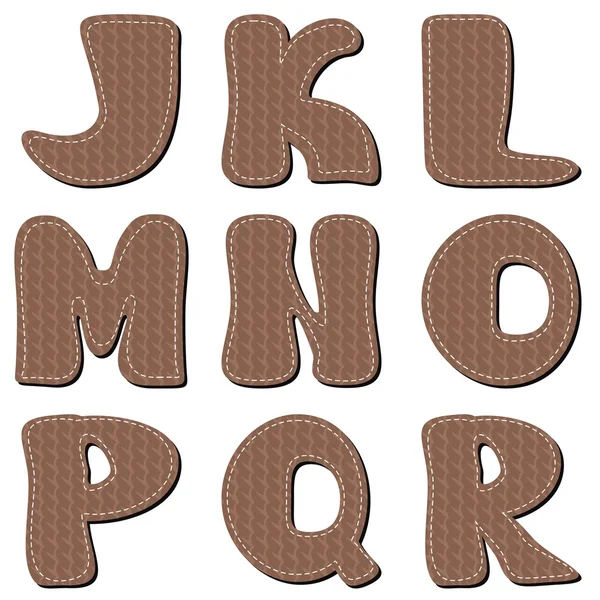 Scrapbook brown alphabet — Stock Vector