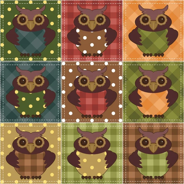 Vintage background with owls — Stock Vector