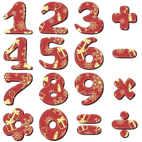 Scrapbook numbers on white — Stock Vector