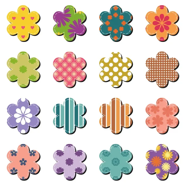 Scrapbook fleurs sur blanc — Image vectorielle