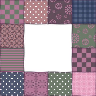 patchwork çerçeve farklı desenleri ile