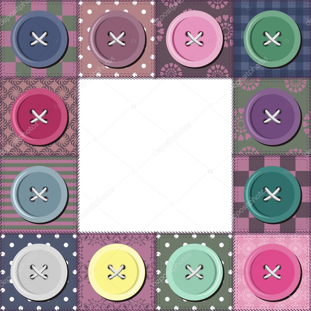 Patchwork background with frame